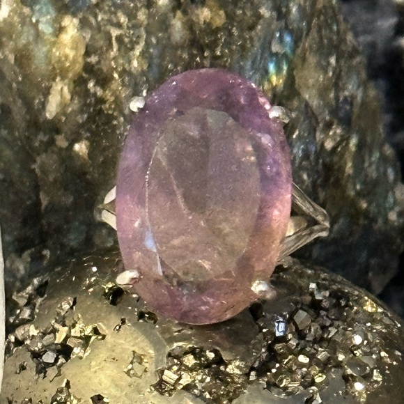 Amethyst citrine stunning sterling silver ring - Picture 2 of 14